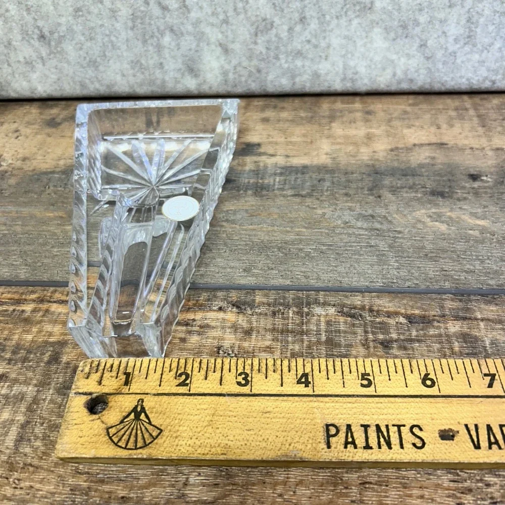 Crystal Clear Lead Crystal‎ Cigar Ashtray Sunburst Cut Made in Poland NIB